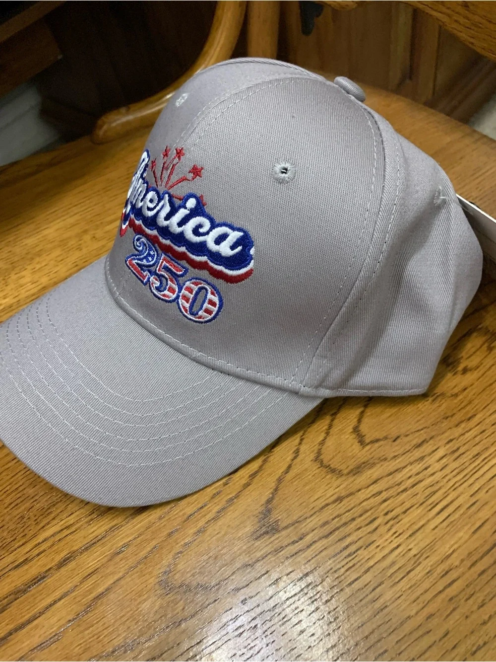 Gray 'America 250' Embroidered Baseball Cap